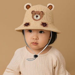 BEMBIKA Baby Cotton Cap with Safety and Comfort Baby Turban-(Paw Print – Beige)