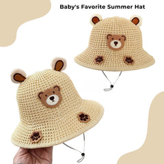 BEMBIKA Baby Cotton Cap with Safety and Comfort Baby Turban-(Paw Print – Beige)