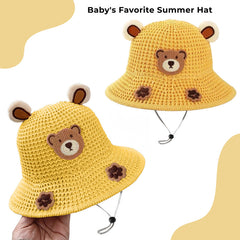 BEMBIKA Baby Cotton Cap with Safety and Comfort Baby Turban-(Paw Print – Yellow)