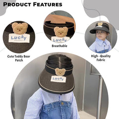 BEMBIKA Baby Cotton Cap with Safety and Comfort Baby Turban-(Golden Bear – Black)