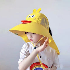 BEMBIKA Baby Cotton Cap with Safety and Comfort Baby Turban-(Cartoon Shawl – Yellow)