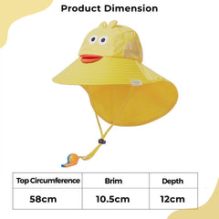 BEMBIKA Baby Cotton Cap with Safety and Comfort Baby Turban-(Cartoon Shawl – Yellow)
