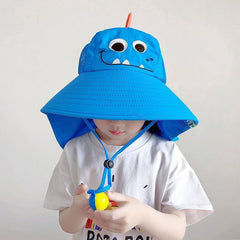 BEMBIKA Baby Cotton Cap with Safety and Comfort Baby Turban-(Cartoon Shawl – Blue)
