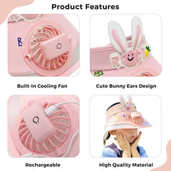 BEMBIKA Baby Cotton Cap with Safety and Comfort Baby Turban-(Fan Cap – Pink)
