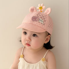 BEMBIKA Baby Cotton Cap with Safety and Comfort Baby Turban-(Love Flower Mesh – Pink)