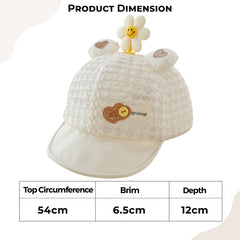 BEMBIKA Baby Cotton Cap with Safety and Comfort Baby Turban-(Love Flower Mesh – Beige)
