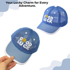 BEMBIKA Baby Cotton Cap with Safety and Comfort Baby Turban-(Smiley Face – Blue)