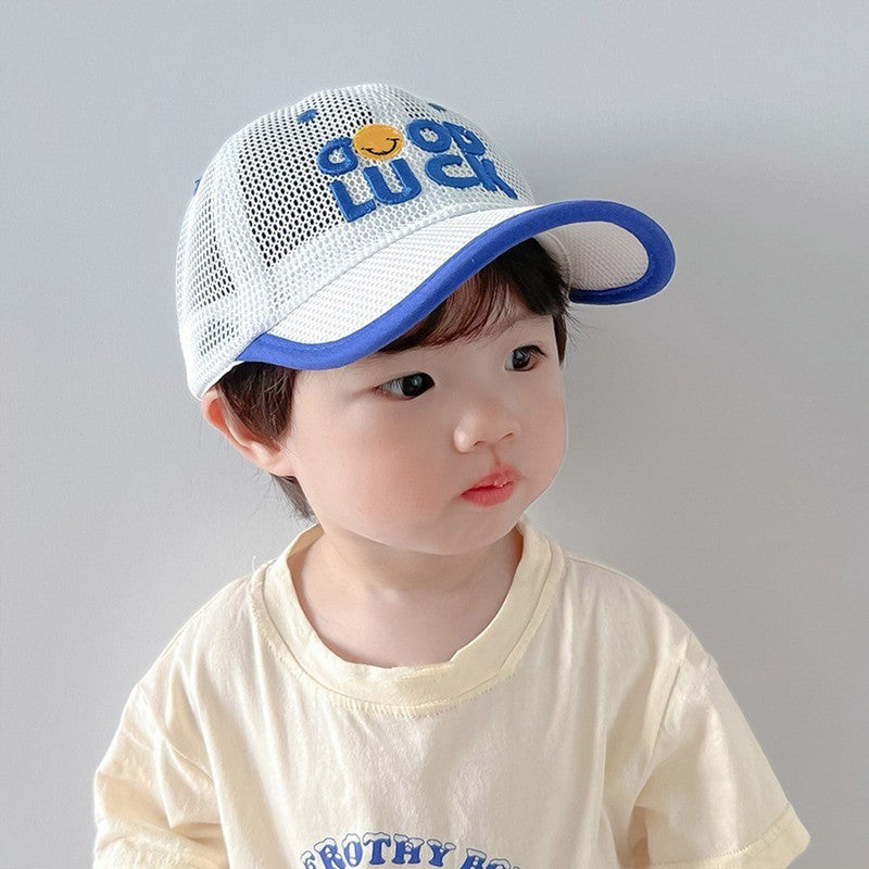 BEMBIKA Baby Cotton Cap with Safety and Comfort Baby Turban-(Smiley Face – Beige)