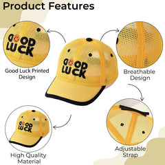 BEMBIKA Baby Cotton Cap with Safety and Comfort Baby Turban-(Smiley Face – Yellow)