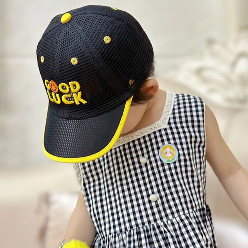 BEMBIKA Baby Cotton Cap with Safety and Comfort Baby Turban-(Smiley Face – Black)