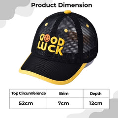 BEMBIKA Baby Cotton Cap with Safety and Comfort Baby Turban-(Smiley Face – Black)