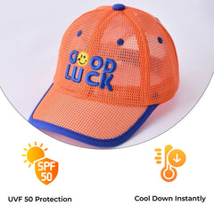 BEMBIKA Baby Cotton Cap with Safety and Comfort Baby Turban-(Smiley Face – Orange)