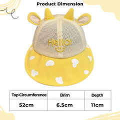 BEMBIKA Baby Cotton Cap with Safety and Comfort Baby Turban-(Baseball Cap – Yellow)