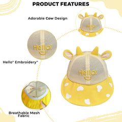 BEMBIKA Baby Cotton Cap with Safety and Comfort Baby Turban-(Baseball Cap – Yellow)