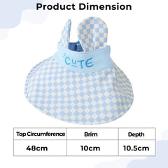 BEMBIKA Baby Cotton Cap with Safety and Comfort Baby Turban-(Checkerboard Cap – Blue)