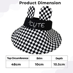 BEMBIKA Baby Cotton Cap with Safety and Comfort Baby Turban-(Checkerboard Cap – Black)