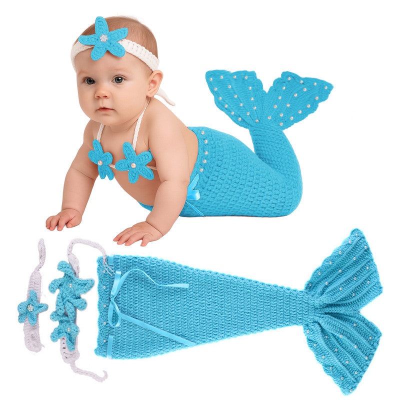 Bembika Photography Costume – Newborn Photography Outfits & Baby Photography Props Designer Baby Clothes for Newborn Photo Shoot -(Mermaid Light Blue)
