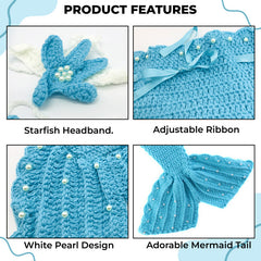 Bembika Photography Costume – Newborn Photography Outfits & Baby Photography Props Designer Baby Clothes for Newborn Photo Shoot -(Mermaid Light Blue)