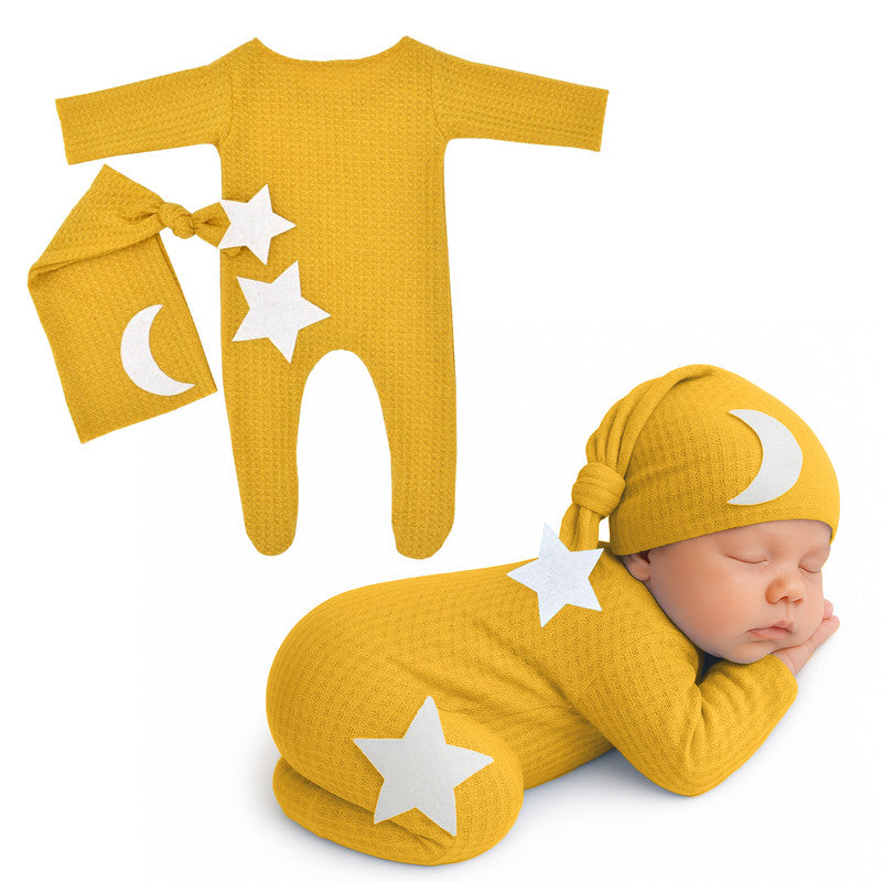 Bembika Photography Costume – Newborn Photography Outfits & Baby Photography Props Designer Baby Clothes for Newborn Photo Shoot -(Turmeric)