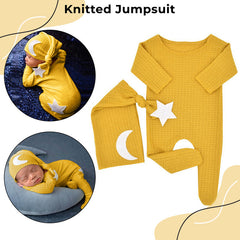 Bembika Photography Costume – Newborn Photography Outfits & Baby Photography Props Designer Baby Clothes for Newborn Photo Shoot -(Turmeric)