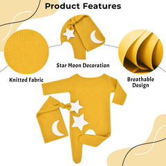 Bembika Photography Costume – Newborn Photography Outfits & Baby Photography Props Designer Baby Clothes for Newborn Photo Shoot -(Turmeric)