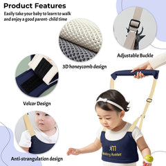 Bembika Walker Supporter Belt for Toddler – Baby Walking Harness Adjustable Toddler Infant Safety Harness Baby Walker Assistant Belt Kids Walker Helper-(Navy Blue)