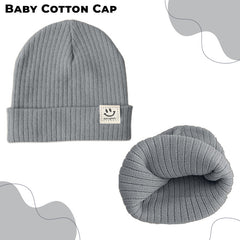 BEMBIKA Baby Cotton Cap with Safety and Comfort Baby Turban-(Grey)