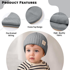 BEMBIKA Baby Cotton Cap with Safety and Comfort Baby Turban-(Grey)