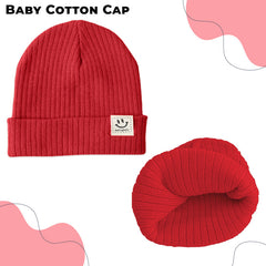 BEMBIKA Baby Cotton Cap with Safety and Comfort Baby Turban-(Bright Red)