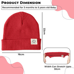 BEMBIKA Baby Cotton Cap with Safety and Comfort Baby Turban-(Bright Red)
