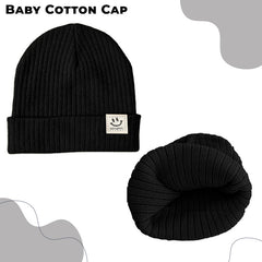 BEMBIKA Baby Cotton Cap with Safety and Comfort Baby Turban-(Black)