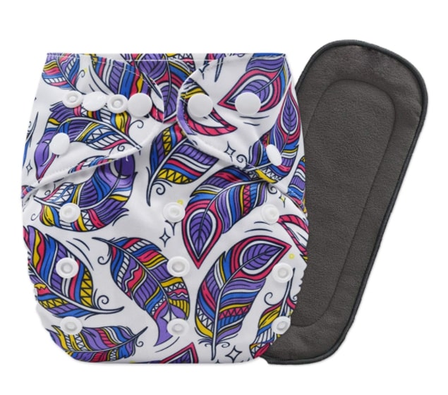 Reusable Baby Cloth Diaper with Adjustable Snap Buttons and Insert (Set of 1)