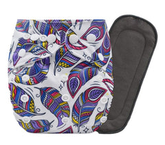 Reusable Baby Cloth Diaper with Adjustable Snap Buttons and Insert (Set of 1)