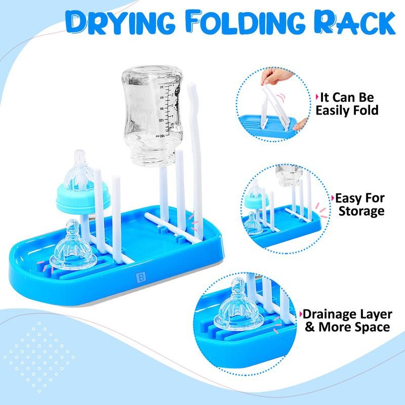 Kisangel Baby Bottle Drying Racks with Cover Plastic Nursing Bottle Storage  B