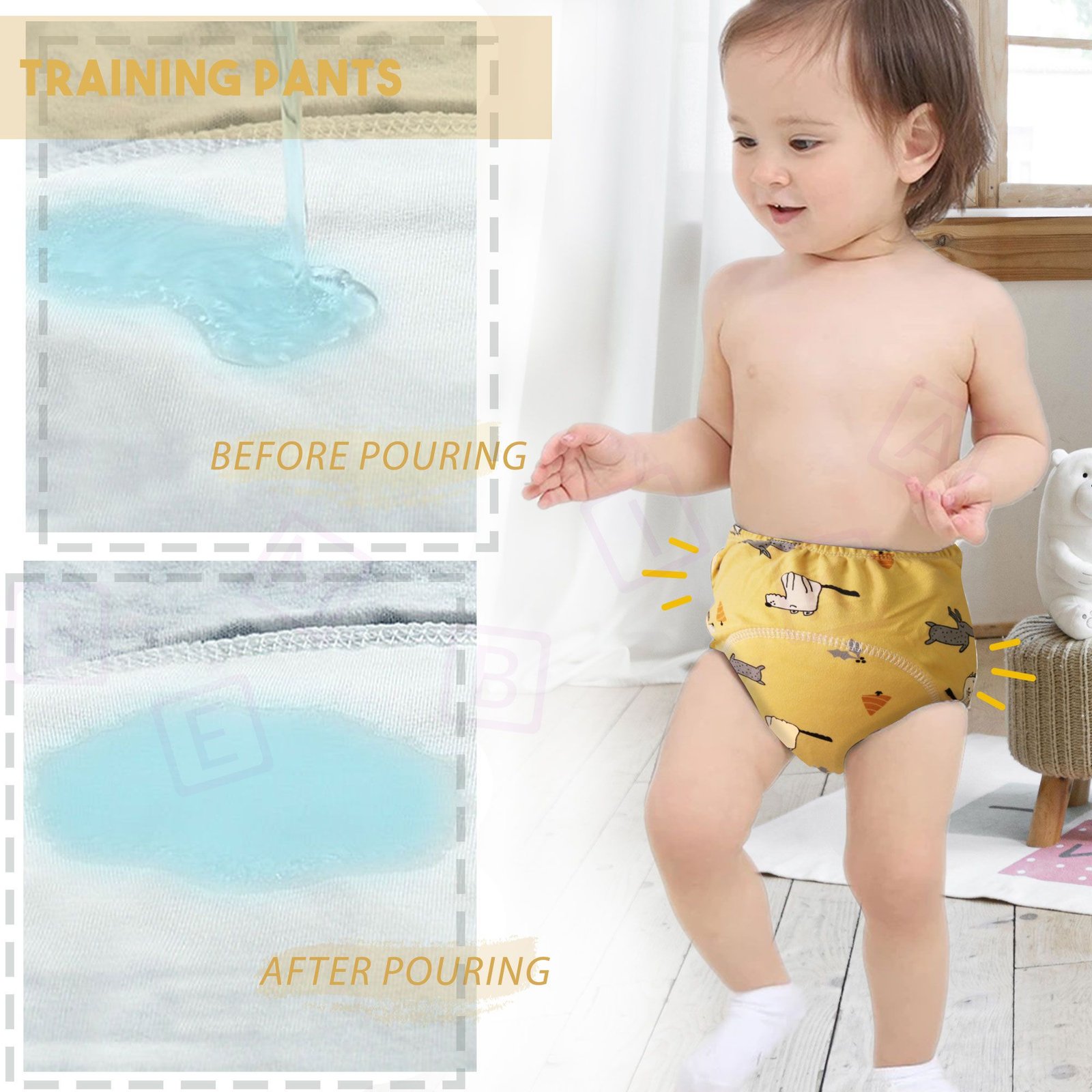 4-piece Set Of Baby Training Pants, Washable Cotton, 4-layer Gauze,  Breathable And Waterproof Diaper | Fruugo FR